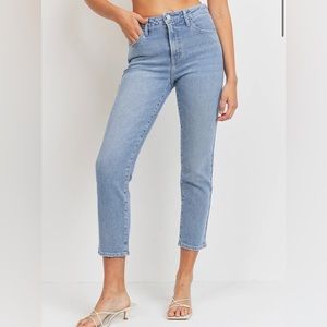 Just Black Denim Slim Straight Hem Detail